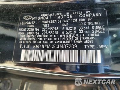 Zdjęcie 13 z 13 samochodu: 2012 HYUNDAI TUCSON LIMITED VIN:KM8JU3AC9CU487209 - miniatura