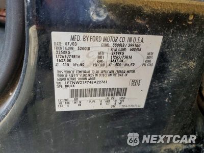 Zdjęcie 13 z 13 samochodu: 2004 FORD F250 SUPER DUTY VIN:1FTNW21P74EA22761 - miniatura