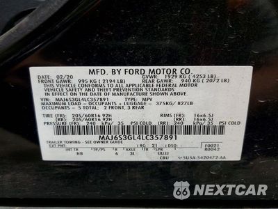 Zdjęcie 13 z 13 samochodu: 2020 FORD ECOSPORT SE VIN:MAJ6S3GL4LC357891 - miniatura