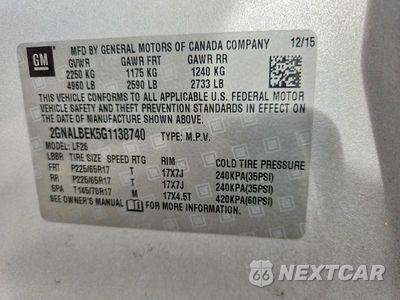 Zdjęcie 12 z 12 samochodu: 2016 CHEVROLET EQUINOX LS VIN:2GNALBEK5G1138740 - miniatura
