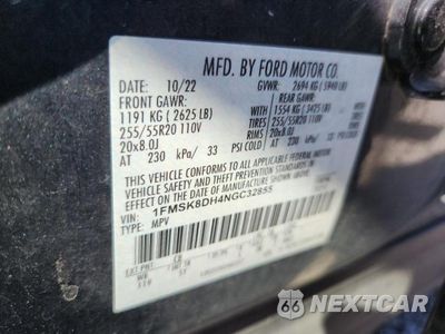 Zdjęcie 14 z 14 samochodu: 2022 FORD EXPLORER XLT VIN:1FMSK8DH4NGC32855 - miniatura
