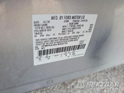 Zdjęcie 13 z 13 samochodu: 2020 FORD EDGE SEL VIN:2FMPK4J92LBA42732 - miniatura