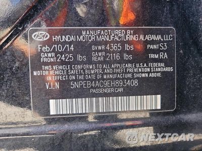 Zdjęcie 12 z 12 samochodu: 2014 HYUNDAI SONATA GLS VIN:5NPEB4AC9EH893408 - miniatura
