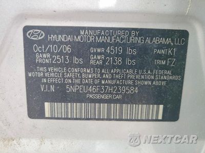 Zdjęcie 12 z 12 samochodu: 2007 HYUNDAI SONATA SE VIN:5NPEU46F37H239584 - miniatura