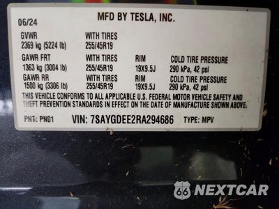 Zdjęcie 13 z 13 samochodu: 2024 TESLA MODEL Y VIN:7SAYGDEE2RA294686 - miniatura