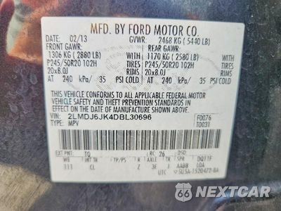 Zdjęcie 13 z 13 samochodu: 2013 LINCOLN MKX VIN:2LMDJ6JK4DBL30696 - miniatura