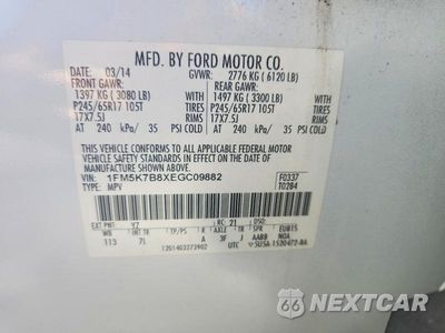 Zdjęcie 13 z 13 samochodu: 2014 FORD EXPLORER VIN:1FM5K7B8XEGC09882 - miniatura