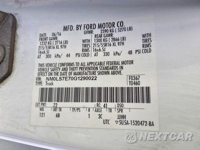 Zdjęcie 13 z 13 samochodu: 2016 FORD TRANSIT CONNECT XL VIN:NM0LS7E70G1290022 - miniatura