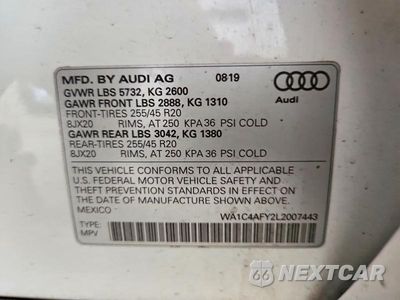 Zdjęcie 13 z 13 samochodu: 2020 AUDI SQ5 PRESTIGE VIN:WA1C4AFY2L2007443 - miniatura