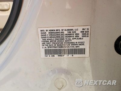 Zdjęcie 13 z 13 samochodu: 2016 HONDA PILOT EXLN VIN:5FNYF6H73GB026125 - miniatura