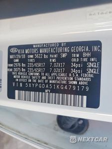 Zdjęcie 13 z 13 samochodu: 2019 KIA SORENTO LX V6 VIN:5XYPGDA51KG479179 - miniatura