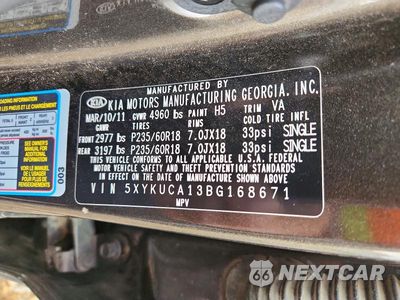 Zdjęcie 12 z 12 samochodu: 2011 KIA SORENTO EX VIN:5XYKUCA13BG168671 - miniatura