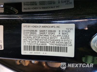 Zdjęcie 12 z 12 samochodu: 2020 HYUN HONDA ACCORD VIN:1HGCV1F10LA149335 - miniatura