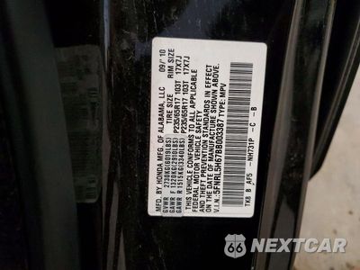 Zdjęcie 13 z 13 samochodu: 2011 HONDA ODYSSEY EXL VIN:5FNRL5H67BB003387 - miniatura