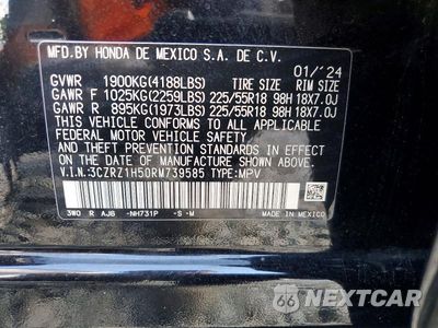 Zdjęcie 13 z 13 samochodu: 2024 HONDA HR-V SPORT VIN:3CZRZ1H50RM739585 - miniatura