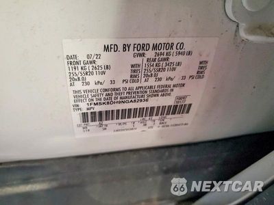 Zdjęcie 13 z 13 samochodu: 2022 FORD EXPLORER XLT VIN:1FMSK8DH9NGA82936 - miniatura