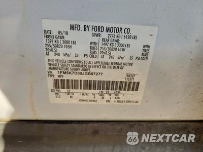 Zdjęcie 12 z 12 samochodu: 2018 FORD EXPLORER XLT VIN:1FM5K7D89JGB97277 - miniatura