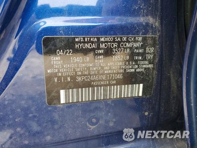 Zdjęcie 12 z 12 samochodu: 2022 HYUNDAI ACCENT SE VIN:3KPC24A6XNE171046 - miniatura