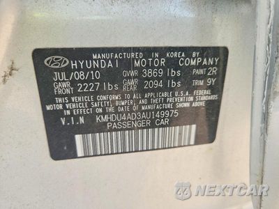 Zdjęcie 12 z 12 samochodu: 2010 HYUNDAI ELANTRA BLUE VIN:KMHDU4AD3AU149975 - miniatura