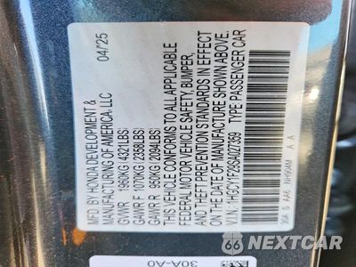 Zdjęcie 12 z 12 samochodu: 2025 HONDA ACCORD LX VIN:1HGCY1F29SA027359 - miniatura