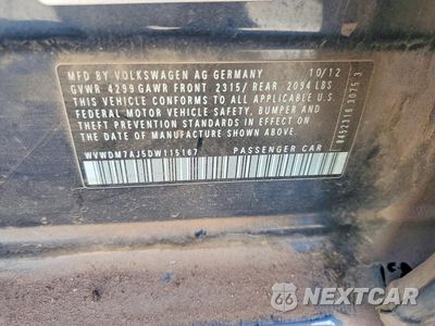 Zdjęcie 12 z 12 samochodu: 2013 VOLKSWAGEN GOLF VIN:WVWDM7AJ5DW115167 - miniatura