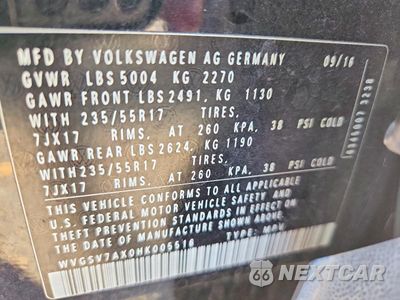 Zdjęcie 13 z 13 samochodu: 2017 VOLKSWAGEN TIGUAN WOLFSBURG VIN:WVGSV7AX0HK005516 - miniatura