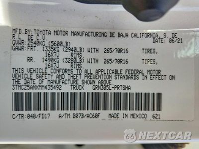 Zdjęcie 13 z 13 samochodu: 2021 TOYOTA TACOMA TRD OFF-ROAD VIN:3TMCZ5ANXMM435492 - miniatura