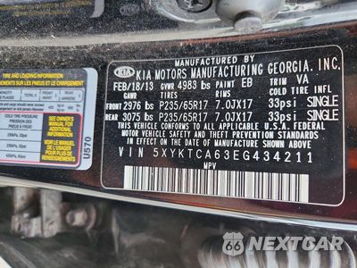 Zdjęcie 13 z 13 samochodu: 2014 KIA SORENTO LX VIN:5XYKTCA63EG434211 - miniatura