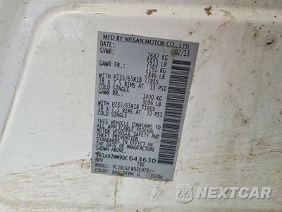 Zdjęcie 14 z 14 samochodu: 2013 NISSAN PATHFINDER S VIN:5N1AR2MM9DC643630 - miniatura