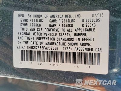 Zdjęcie 12 z 12 samochodu: 2015 HONDA ACCORD SPORT VIN:1HGCR2F52FA239006 - miniatura