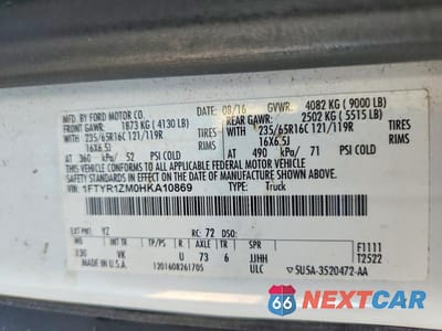 Zdjęcie 13 z 13 samochodu: 2017 FORD TRANSIT 250 DELIVERY VAN VIN:1FTYR1ZM0HKA10869 - miniatura