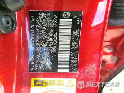 Zdjęcie 13 z 13 samochodu: 2011 LEXUS CT 200 VIN:JTHKD5BH8B2030155 - miniatura