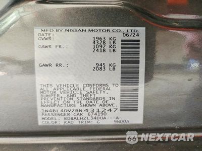 Zdjęcie 13 z 13 samochodu: 2024 NISSAN ALTIMA SV VIN:1N4BL4DV2RN431247 - miniatura
