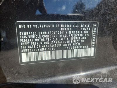 Zdjęcie 12 z 12 samochodu: 2021 VOLKSWAGEN JETTA S VIN:3VWC57BUXMM013846 - miniatura