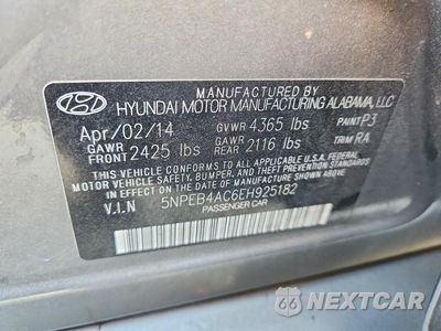 Zdjęcie 12 z 12 samochodu: 2014 HYUNDAI SONATA GLS VIN:5NPEB4AC6EH925182 - miniatura