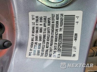 Zdjęcie 12 z 12 samochodu: 2018 HONDA CIVIC EX VIN:19XFC2F82JE200896 - miniatura