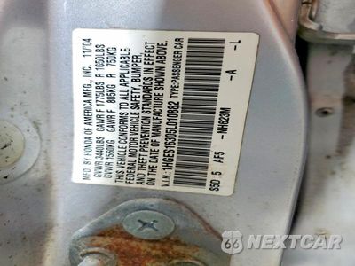 Zdjęcie 12 z 12 samochodu: 2005 HONDA CIVIC DX VP VIN:1HGES16305L010882 - miniatura