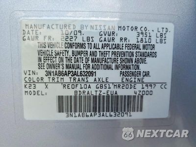 Zdjęcie 12 z 12 samochodu: 2010 NISSAN SENTRA 2.0 VIN:3N1AB6AP3AL632091 - miniatura