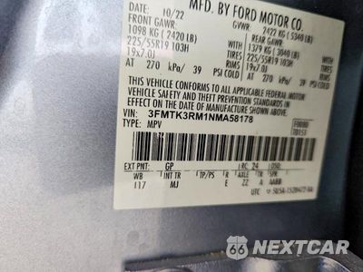 Zdjęcie 13 z 13 samochodu: 2022 FORD MUSTANG MACH-E PREMIUM VIN:3FMTK3RM1NMA58178 - miniatura