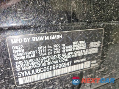 Zdjęcie 13 z 13 samochodu: 2023 BMW X5 M VIN:5YMJU0C05P9P06947 - miniatura
