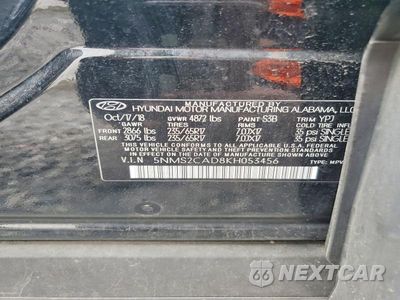 Zdjęcie 14 z 14 samochodu: 2019 HYUNDAI SANTA FE SE VIN:5NMS2CAD8KH053456 - miniatura