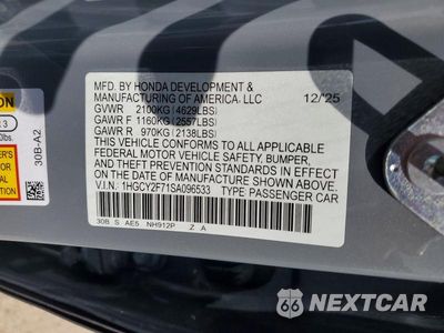 Zdjęcie 12 z 12 samochodu: 2025 HONDA ACCORD HYBRID SPORT-L VIN:1HGCY2F71SA096533 - miniatura
