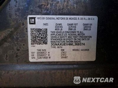 Zdjęcie 12 z 12 samochodu: 2021 CHEVROLET EQUINOX LT VIN:3GNAXUEV4ML369374 - miniatura