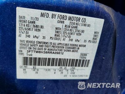 Zdjęcie 12 z 12 samochodu: 2024 FORD MAVERICK XLT VIN:3FTTW8H38RRA09812 - miniatura