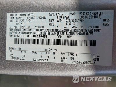 Zdjęcie 13 z 13 samochodu: 2016 FORD ESCAPE SE VIN:1FMCU0GX3GUA45453 - miniatura