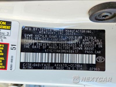 Zdjęcie 13 z 13 samochodu: 2021 TOYOTA CAMRY LE VIN:4T1C11AK0MU468417 - miniatura
