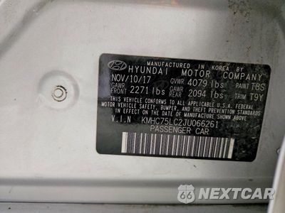 Zdjęcie 12 z 12 samochodu: 2018 HYUNDAI IONIQ SEL VIN:KMHC75LC2JU066261 - miniatura