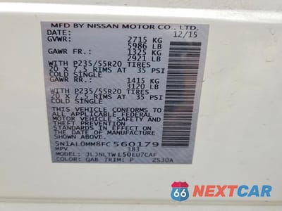 Zdjęcie 14 z 14 samochodu: 2015 INFINITI QX60 BASE VIN:5N1AL0MM8FC560179 - miniatura