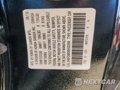 Zdjęcie 12 z 12 samochodu: 2016 HONDA CIVIC LX VIN:2HGFC4B09GH302948 - miniatura