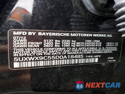 Zdjęcie 13 z 13 samochodu: 2013 BMW X3 XDRIVE28I VIN:5UXWX9C55D0A18485 - miniatura